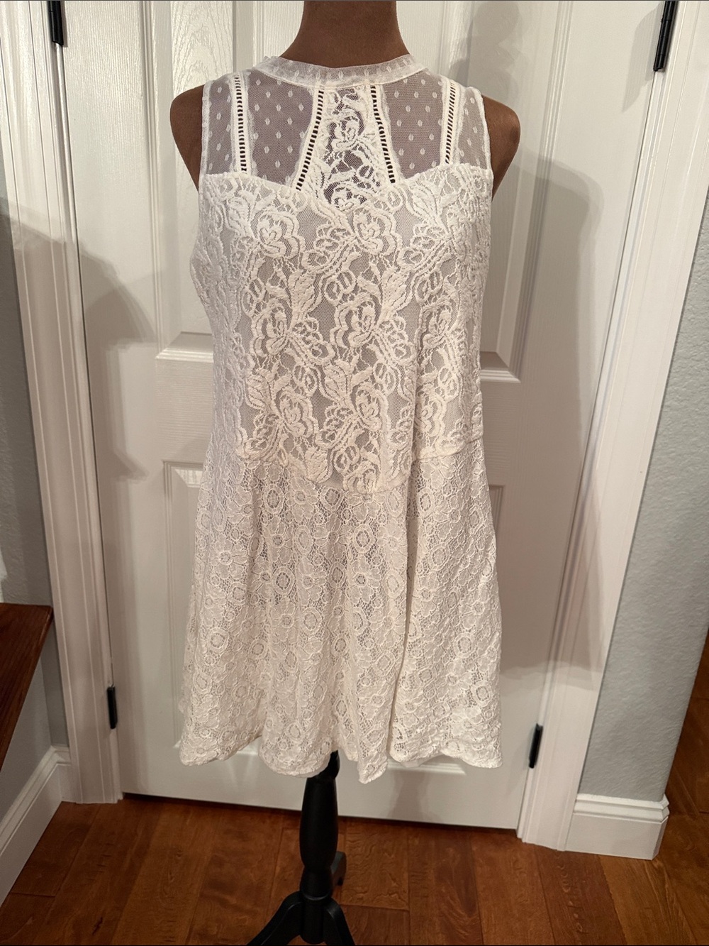 Umgee White Lace Overlay Dress